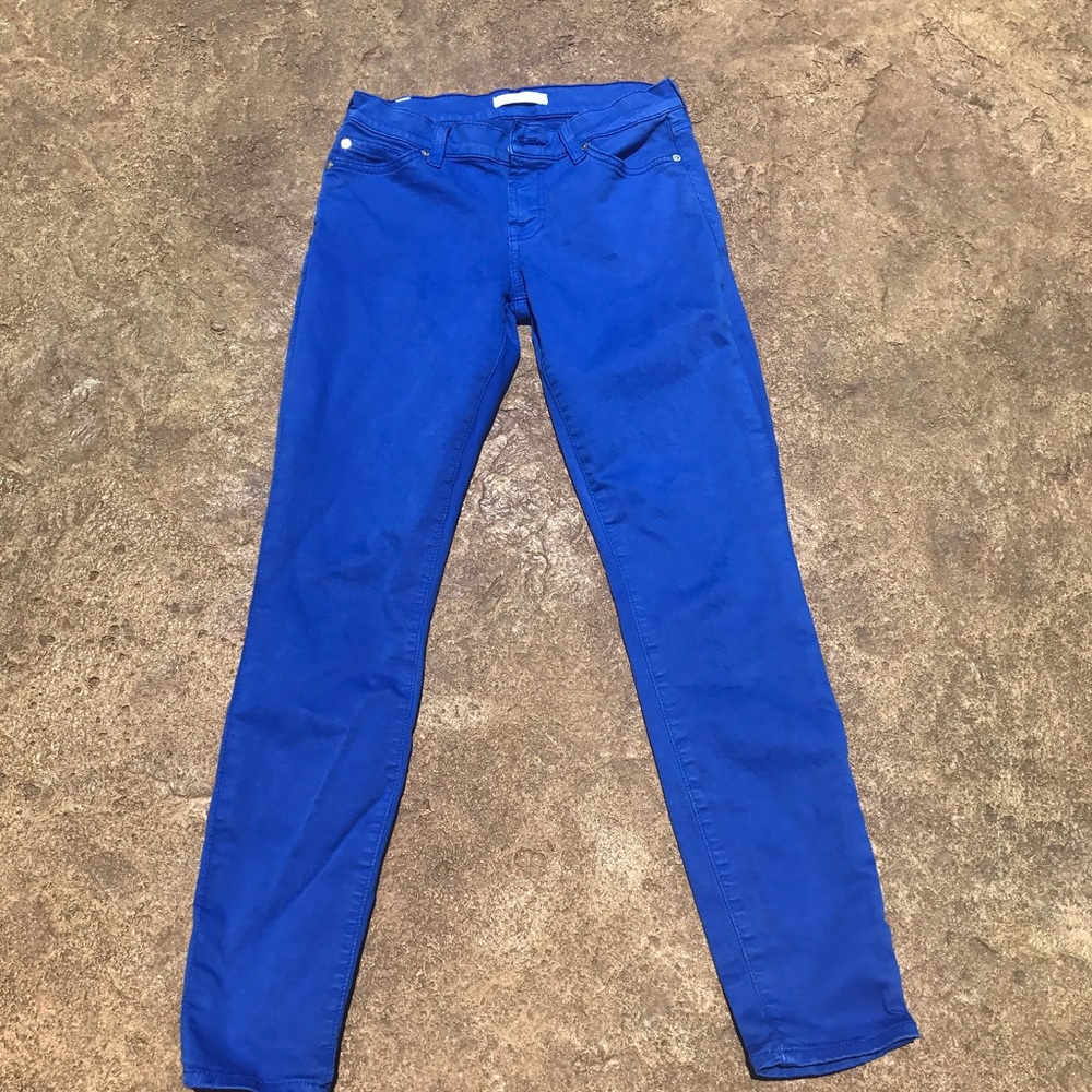 7 for all mankind blue skinny jeans